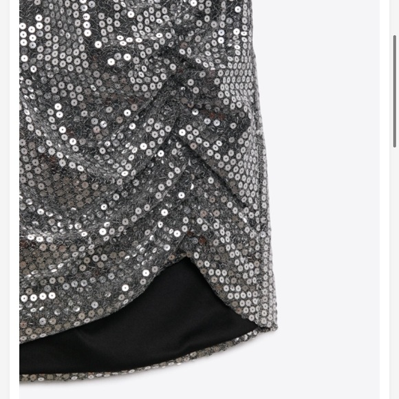 NWT Zara Silver Sequence Party Dress Size Large L and Medium M - Picture 5 of 7